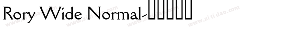 Rory Wide Normal字体转换